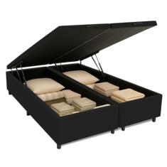Cama Box com Baú Queen 1,58m com 41cm de Altura Prince Preto