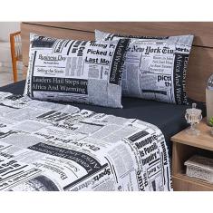 Jogo Lençol 4 Peças Cama Viúva 2,03Mx1,20Mx30Cm 100% Algodão