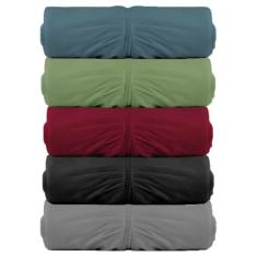 Kit 5 Lencois Malha Casal com Elastico Vivaldi - Fio 30/1 Penteado - 100% Algodao (KIT 3)