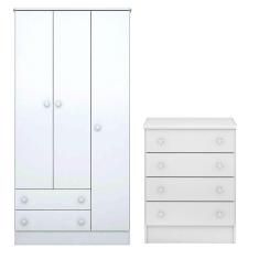 Quarto Para Bebê Guarda Roupa e Comoda Doce Sonho 