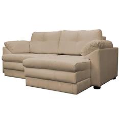 Sofá Retrátil 3 Lugares Sala de Estar Piece 215cm Couro Bege - Gran Belo