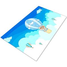 Tapete Infantil Ursinho Baloeiro Azul 60x120 Antiderrapante