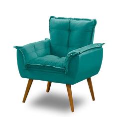 Poltrona Decorativa Opala Suede Tiffany  Madelina Decor