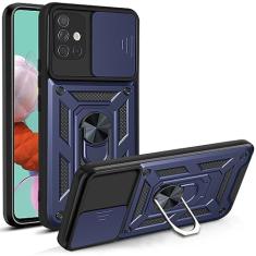 Caso de armadura à prova de choque para Samsung Galaxy A51 A71 A52 A72 A32 4G 5G Car Holder Capa do telefone para Galaxy A13 A23 A53 A73 A33 2022 5G, azul, para A51 (4G)