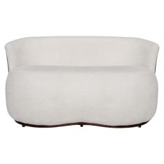 Namoradeira Beatriz Orgânico 2 Lugares Tecido Bouclé Composê Com Tecido Estilo Calacata Marrom - Estopar