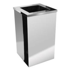 Lixeira Inox Quadrada Com Aro Inox 50 Litros - Jsn