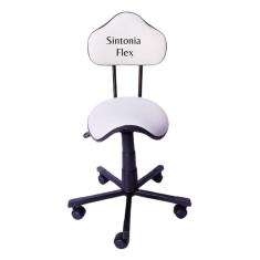 Cadeira sela verona estética com L duplo tatuador manicure dentista base aço com rodízio corano branco