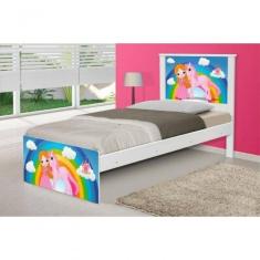 Cama Juvenil Barcelona Princesa E Unicórnio Com Colchão