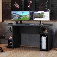 Mesa Gamer Escrivaninha Com Nichos Tóquio Notável Preto