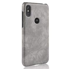 Capa para Moto One Power, capa de celular com proteção robusta 360° protege seu telefone capa de couro granulado para Moto One Power