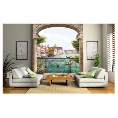 Papel De Parede Paisagem Veneza Gondola Italia Dav17 - Você Decora