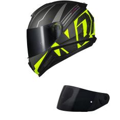 Capacete Norisk Razor Full Preto e Amarelo Fosco Mais Viseira Fumê