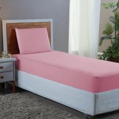 Jogo de Lençol Solteiro Aveludado 400 Fios Cama Box com Elástico 2 Peç