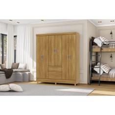 Guarda Roupa Ideal Plus 6 Portas e 2 Gavetas - Nature - Vila Rica