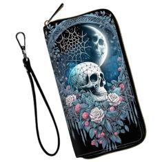 Mxfdegf Carteira de pulso para mulheres, adolescentes e meninas, porta-cartão de crédito com bloqueio de RFID, com pulseira removível, carteira de couro para telefone clutch bolsa de viagem feminina