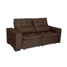 Sofá Soft Slim 3 Lugares Retrátil e Reclinável 2,00m Suede Café Sofá C