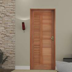 Kit Porta de Madeira 210x82cm Batente 14cm Fechadura Externa Golf Rodam