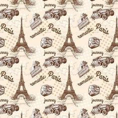 Papel Parede Paris Romântica Torre Eiffel Carro Bolo Viagem