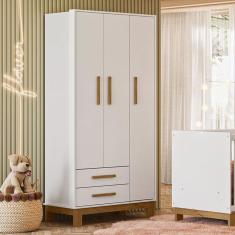 Guarda Roupa Infantil Q Encanto Slim 4340 Branco Acetinado Ambiente - Qmovi