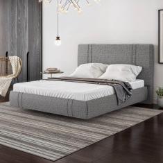 Cama Flutuante Star Queen Size Linho - Skybox Cor Cinza