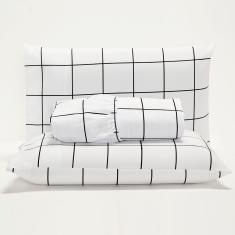 Jogo De Lençol Minimalist Queen 3 Peças Percal 180 Fios Macio - Branco