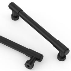 Asidrama Pacote com 10 puxadores de armário de cozinha pretos foscos de 128 mm, ferragens pretas para puxadores de gaveta de armário