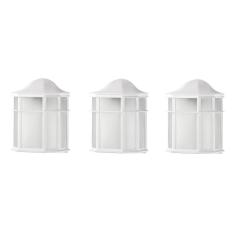 Kit 3 Arandela Externa Janelinha Branca Colonial Jardim