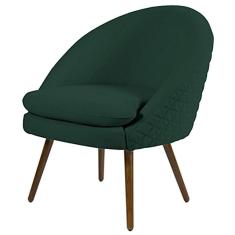 Poltrona Decorativa Pés Palito Rafa C-117 Linho Tressê Verde - Domi