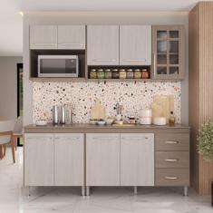 Cozinha Modulada Compacta Fidelitá Paris 4 Peças 190cm 9 Portas 3 Gave