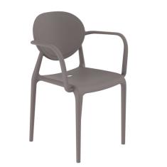 Cadeira Slick com Braço Cinza