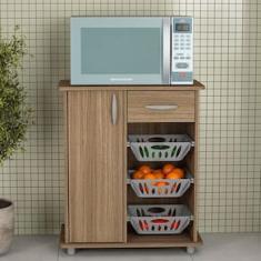 Fruteira Politorno Facility com 1 Gaveta, 1 Porta e 3 Cestas