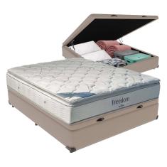 Cama Box com Baú Casal e Colchão Freedom Ortobom D33