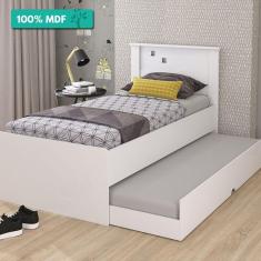 Cama Bibox Solteiro 100% Mdf Bianca Cimol Branco Branco