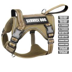 WINSEE - Peitoral Tático Antipuxão para Cães Médios e Grandes com Alça e Molle, Colete de Serviço Militar para Cães Pequenos