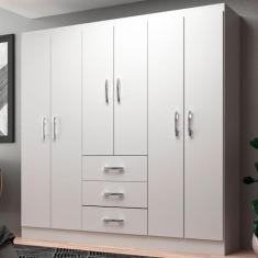 Guarda Roupa Casal 6 Portas 3 Gavetas Servilha Evidência Móveis