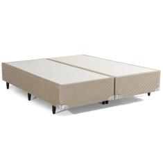Base Cama Box Herval King Pallace, 39x193x203 cm, Suede Bege