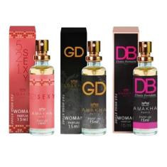 Kit 3 Perfume Feminino Amakha Paris 521 Sexy Gd Db