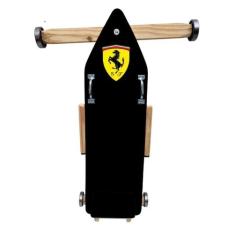 Carrinho De Rolimã Vintage Madeira Brinquedo Ferrari Preto - Spezialle