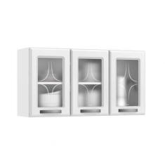 Armário Aereo 3 Portas com Vidro Rubi Móveis - Telasul, Branco