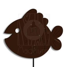 Luminária Abajur Parede Peixe Madeira G9 30cm Decoração Bebê - Madelum