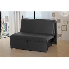 Sofá Cama 2 Lugares Malu Sintetico Preto Matrix