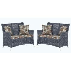 2 Sofás Área Externa Igapó Alumínio Pintura Fendi Corda Náutica Estofa