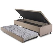 Bicama Box com Baú Solteiro 88x188 com Colchão Auxiliar Suede Bege - C