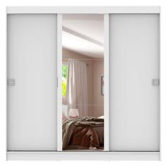 Guarda Roupa Casal Napoli 3 Portas 1 Espelho Branco Madesa