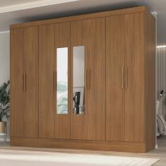 Guarda-roupa Casal 100% mdf com Espelho 8 Portas 4 Gavetas Jatobá Yescasa