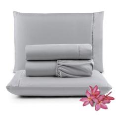 Jogo de Lençol Micro Percal King 300 Fios 4 Peças - Santos e Luan, Cin