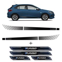 Kit Faixa Lateral Onix Turbo Hatch 2020 + Soleira Protetora - SPORTINO