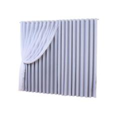 Cortina Blackout Com Voil Ilhós Cromado Branco 3,00x2,80M - Beatriz En