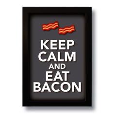 Quadro Decorativo Frase Bacon Para Cozinha 33x43 Cm
