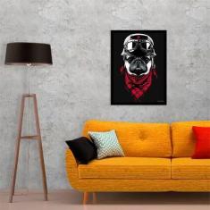 Quadro Decorativo Pug Motoqueiro 34x23cm - Quadros On-Line